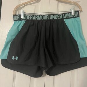 LG Women's Black and Teal Athletic Shorts